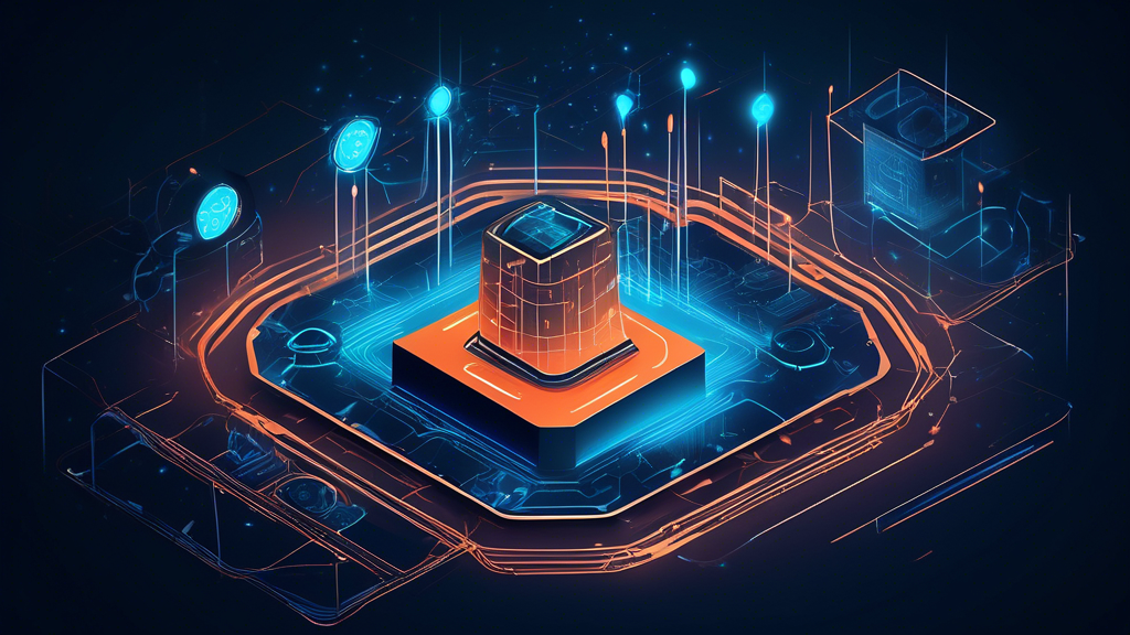 Create an image of a futuristic digital fortress secured with high-tech systems, showcasing the Sophos logo prominently. Incorporate elements like shields, firewalls, and security locks to represent robust cyber security. The background should reflect a connected global network with glowing data streams and interconnected devices, symbolizing comprehensive protection.